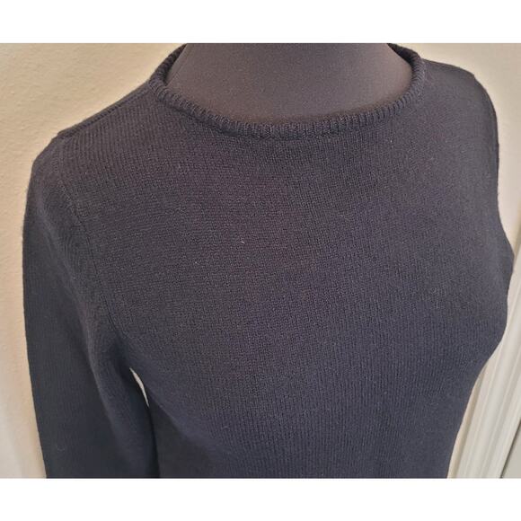 Vtg Express 100% Lambswool Black Crewneck Sweater XS EUC - Picture 6 of 11